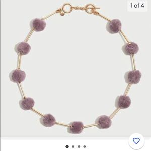 Madewell Pom Pom gold and purple necklace